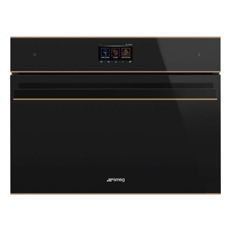 Image of SMEG KOMBINÁLT KOMPAKT GŐZSÜTŐ,DSN ,16 funkció,5 gőzfunkció,TFT kijelző,fekete üveg réz díszítéssel