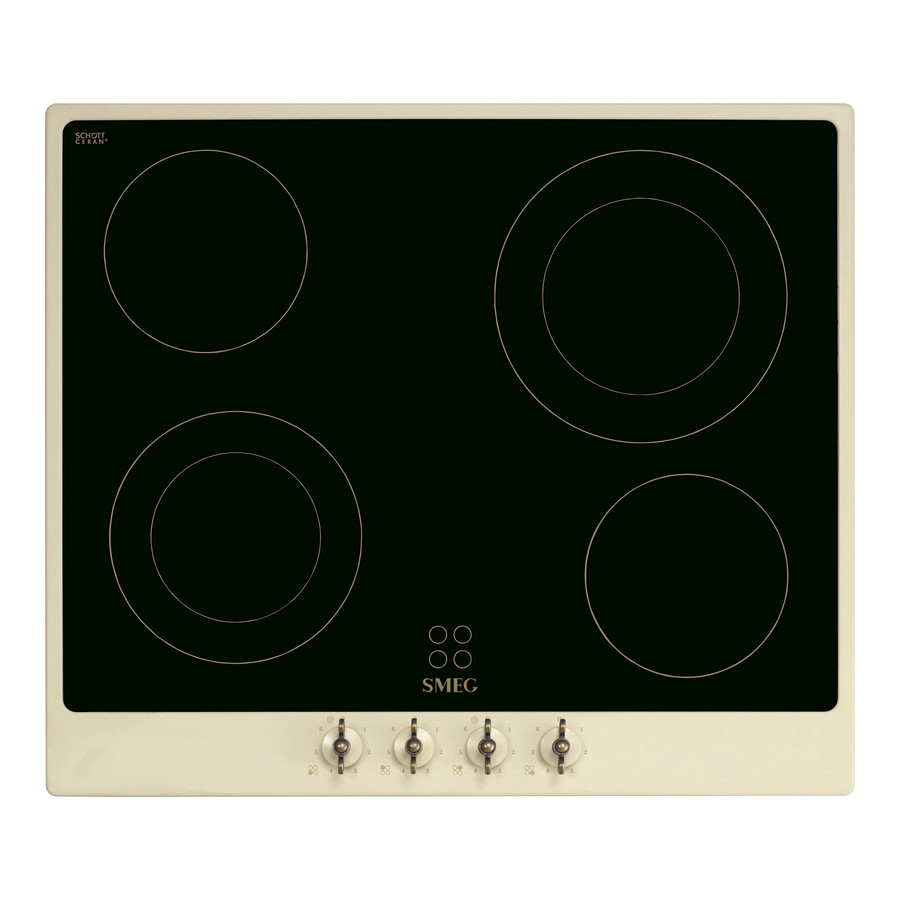 Image of SMEG KERÁMIA FŐZŐLAP, Colonial design, 60 cm, 4 főzőzóna, bézs