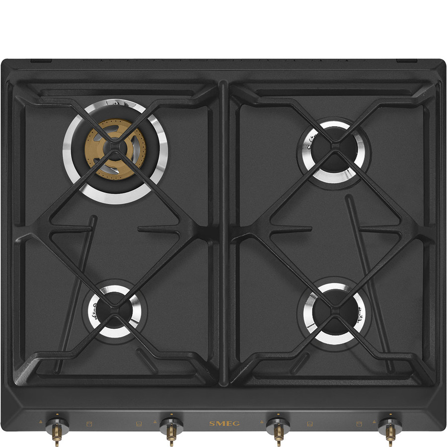 Image of SMEG GÁZ FŐZŐLAP, Colonial design, 60 cm, 4 gázégő, antracit