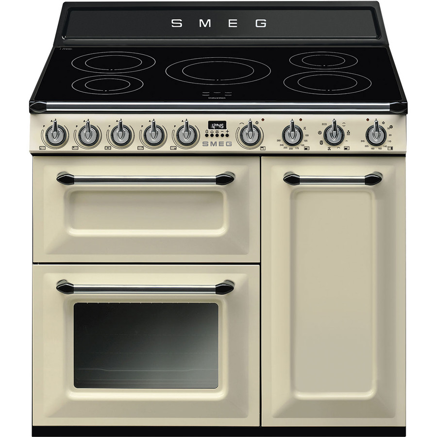 Image of SMEG SZABADONÁLLÓ TŰZHELY, Victoria design, 90 cm, 3 sütőtér, indukciós főzőlap, bézs