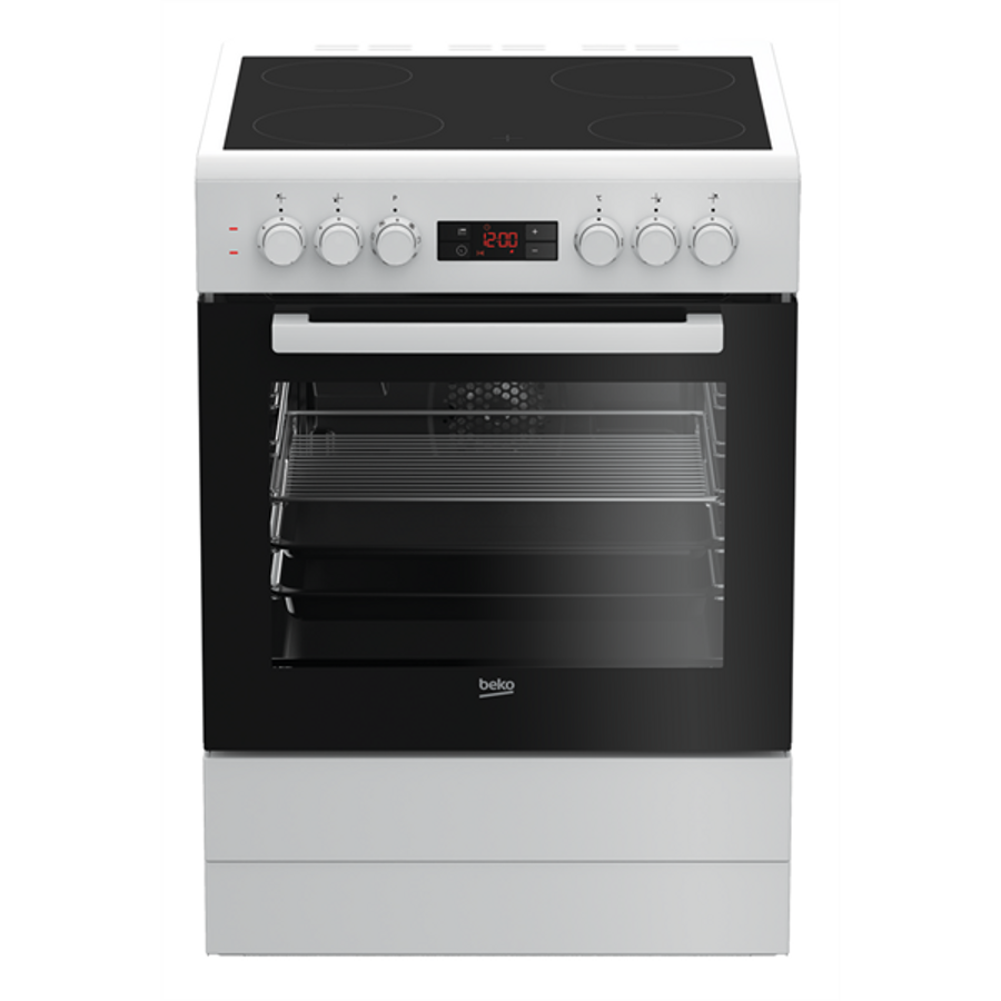 Image of Beko FSM67300GWS fehér, szabadonálló, kerámialapos, elektromos, főzőzóna: 4, sütő:72L, grill, tűzhely