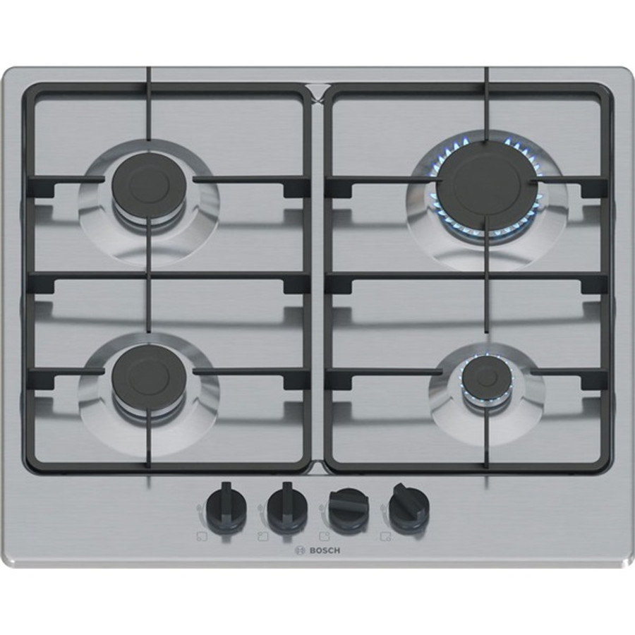 Image of Bosch PGP6B5K60 inox, beépíthető, gáz, főzőzóna:4, beépíthető méret: 58,2cm, főzőlap