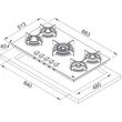 Franke Crystal Steel Pro FHCR 905 4G TC HE XA C beépíthető gáz főzőlap