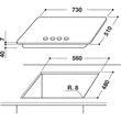 Whirlpool GOW 7523/NB beépíthető üveg-gáz főzőlap
