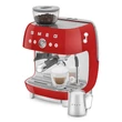 SMEG EGF03RDEU őrlővel kombinált kávéfőző - piros
