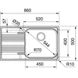 Franke Smart SRX 611-86 LB rozsdamentes mosogatótálca - jobbos