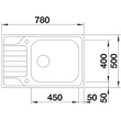 BLANCO DINAS XL 6S Compact rozsdamentes mosogatótálca excenterrel