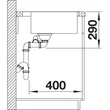 BLANCO ANDANO 340/180-IF/A rozsdamentes mosogatótálca excenterrel