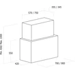 NODOR CUBE GLASS 900 WH fali kürtős páraelszívó - inox / fehér üveg