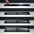 Sirius S-DD11 EM pultba építhető páraelszívó - inox / fekete üveg