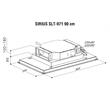Sirius SLT-971 90cm TW 4V inox mennyezetbe építhető páraelszívó