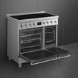 Kép 4/6 - SMEG PIROLITIKUS SZABADONÁLLÓ TŰZHELY, Classica design, 90 cm, 2 sütőtér, indukciós főzőlap, inox