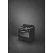 SMEG SZABADONÁLLÓ TŰZHELY, Victoria design, 90 cm, 1 sütőtér, 9 funkció, gőztisztítás, gáz főzőlap, fekete