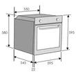 Kép 8/10 - Candy FCT615NXL fekete, beépíthető, sütőtér: 65L, légkeverés, hidrolitikus, sütő