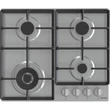Kép 1/5 - Gorenje GW641EX inox, beépíthető, gáz, főzőzóna: 3 +1 wok égőfej, beépíthető méret: 56cm, főzőlap