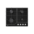 Kép 1/3 - Midea MG60084TGB-HR fekete, beépíthető, gáz, főzőzóna: 4 +1 wok égőfej, beépíthető méret: 56cm, főzőlap