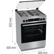 Kép 11/22 - Gorenje GKS6C70XF inox, szabadonálló, gáz, kombinált, főzőzóna: 4, sütő:71L, grill, tűzhely