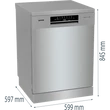 Gorenje GS643E90X inox, programok száma: 6, szabadonálló, 16 terítékes mosogatógép 