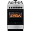 Kép 1/3 - Electrolux LKK560011X SteamBake inox-fekete, szabadonálló, gáz, kombinált, főzőzóna:4, Sütő:58L, tűzhely