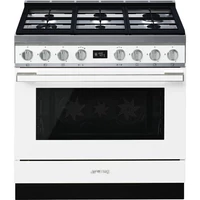 SMEG SZABADONÁLLÓ TŰZHELY, Portofino design, 90 cm, 1 sütőtér, gáz főzőlap, fehér