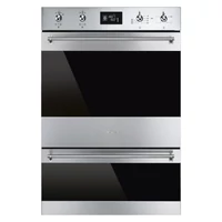 SMEG DUPLA PIROLITIKUS HŐLÉGKEVERÉSES SÜTŐ, Classica design, 60x88 cm, LCD, inox