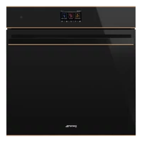 SMEG KOMBINÁLT GŐZSÜTŐ, Dolce Stil Novo design, Galileo, 60 cm, TFT, fekete üveg, réz dísz