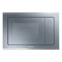 SMEG BEÉPÍTHETŐ MIKROHULLÁMÚ SÜTŐ, Selezione design, 20 liter, 5 funkció, ezüstszürke üveg