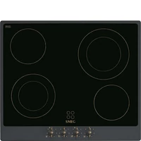 SMEG KERÁMIA FŐZŐLAP, Colonial design, 60 cm, 4 főzőzóna, antracit