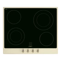 SMEG KERÁMIA FŐZŐLAP, Colonial design, 60 cm, 4 főzőzóna, bézs