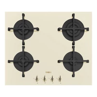 SMEG GÁZ FŐZŐLAP,Colonial,60 cm,4 db normál égő,bézs üveg,bronz vezérlőgombok,egyenes él