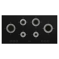 SMEG GÁZ FŐZŐLAP,Dolce Stil Novo,100 cm,6 blade-flame égő,fekete üvegkerámia,rm.acél edénytartók titánium bevonattal