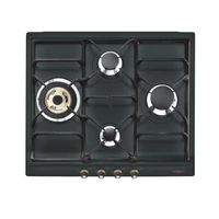 SMEG GÁZ FŐZŐLAP,Cortina,60 cm,3 norm + 1 db 4 kW-os ultra-wok égő,öntöttvas edénytart,antracit,bronz gombok