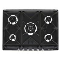 SMEG GÁZ FŐZŐLAP, Victoria design, 70 cm, 5 gázégő, fekete