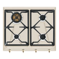 SMEG GÁZ FŐZŐLAP, Colonial design, 60 cm,4 db normál gázégő, 2 db öntöttvasedénytartó, avena bézs, bronz vezérlőgombok