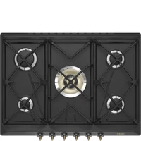 SMEG GÁZ FŐZŐLAP, Colonial design, 70 cm, 5 gázégő, antracit
