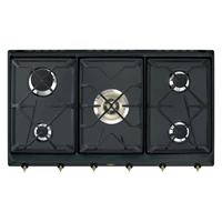 SMEG GÁZ FŐZŐLAP,Colonial,90 cm,4 db norm + 1 db 5 kW-os wok égő,öntöttvas edénytart,antracit,bronz gombok