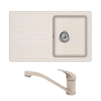 EVIDO Home 45S gránit mosogató bézs + EVIDO PINGUIN csaptelep bézs