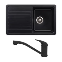 EVIDO Home 45S gránit mosogató antracit + EVIDO PINGUIN csaptelep antracit
