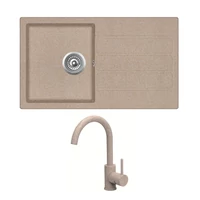 EVIDO Easy 45S gránit mosogató, 760 x 440 mm, avena + EVIDO LANA csaptelep, avena EVIDO Easy 45S gránit mosogató, 760 x 440 mm, avena + EVIDO LANA csaptelep, avena