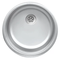 EVIDO RONDO rozsdamentes mosogató, kerek, egymedence, natúr, 44,6 cm átmérő, 1,5" lefolyógarnitúra