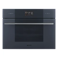SMEG KOMPAKT KOMBINÁLT MIKROHULLÁMÚ SÜTŐ, Linea design, Galileo, 45 cm, ES LCD, neptune szürke üveg