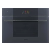 SMEG KOMPAKT KOMBINÁLT MIKROHULLÁMÚ SÜTŐ, Linea design, Galileo, 45 cm, TFT, neptune szürke üveg