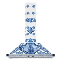 SMEG VICTORIA design kürtős fali páraelszívó, 90 cm, D&G Blu Mediterraneo kollekció