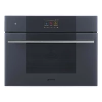 SMEG KOMPAKT KOMBINÁLT GŐZSÜTŐ, Linea design, Galileo, 45 cm, TFT, neptune szürke üveg