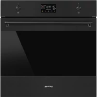 SMEG KOMBINÁLT PIROLITIKUS SÜTŐ, GŐZFUNKCIÓVAL, Classica design, Galileo, 60 cm, ES LCD, matt fekete