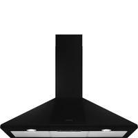 SMEG UNIVERSALE design kürtős fali páraelszívó, 90 cm, fekete, tolókapcsolós vezérlés