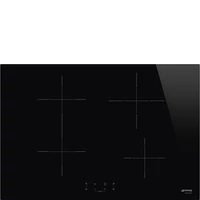 SMEG INDUKCIÓS FŐZŐLAP, Universal design, 75 cm, 4 főzőzóna, 1 MultiZone híd zóna, egyenes él, fekete üveg