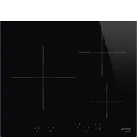 SMEG INDUKCIÓS FŐZŐLAP, Universal design, 60 cm, 3 főzőzóna, dupla zóna a bal oldalon, fekete üveg