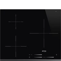 SMEG INDUKCIÓS FŐZŐLAP, Universal design, 60 cm, 3 főzőzóna, lekerekített él, fekete üveg