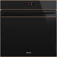 SMEG KOMBINÁLT MIKROHULLÁMÚ SÜTŐ, Dolce Stil Novo design, Galileo, 60 cm, TFT, fekete üveg, réz dísz